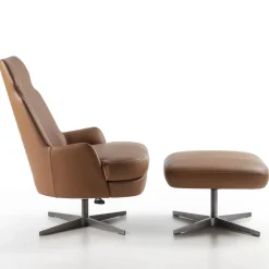 Carpanelli Armchairs<Shape Leather Swivel Bergere