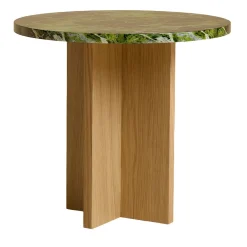 Lebanto Side Tables<Sherman Side Table in Marble Green Tifone and Solid Oak