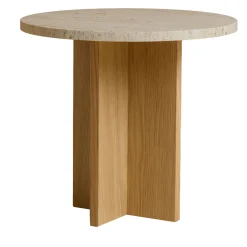 Lebanto Side Tables<Sherman Side Table in Travertino Roman Marble and Oak