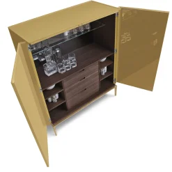Alivar Bar Cabinets<Side Up Mustard Bar Cabinet by Giuseppe Bavuso