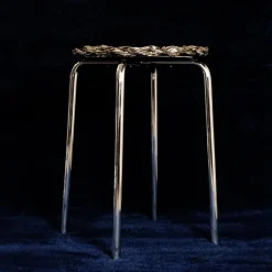 Caspal Stools<Silver Plated Woven Metal Stool