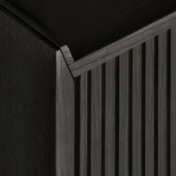 Dale Italia Sideboards Buffets<Sipario 3-Doors Low Black Ash Sideboard