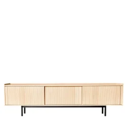 Dale Italia Sideboards Buffets<Sipario 3-Doors Low Natural Ash Sideboard