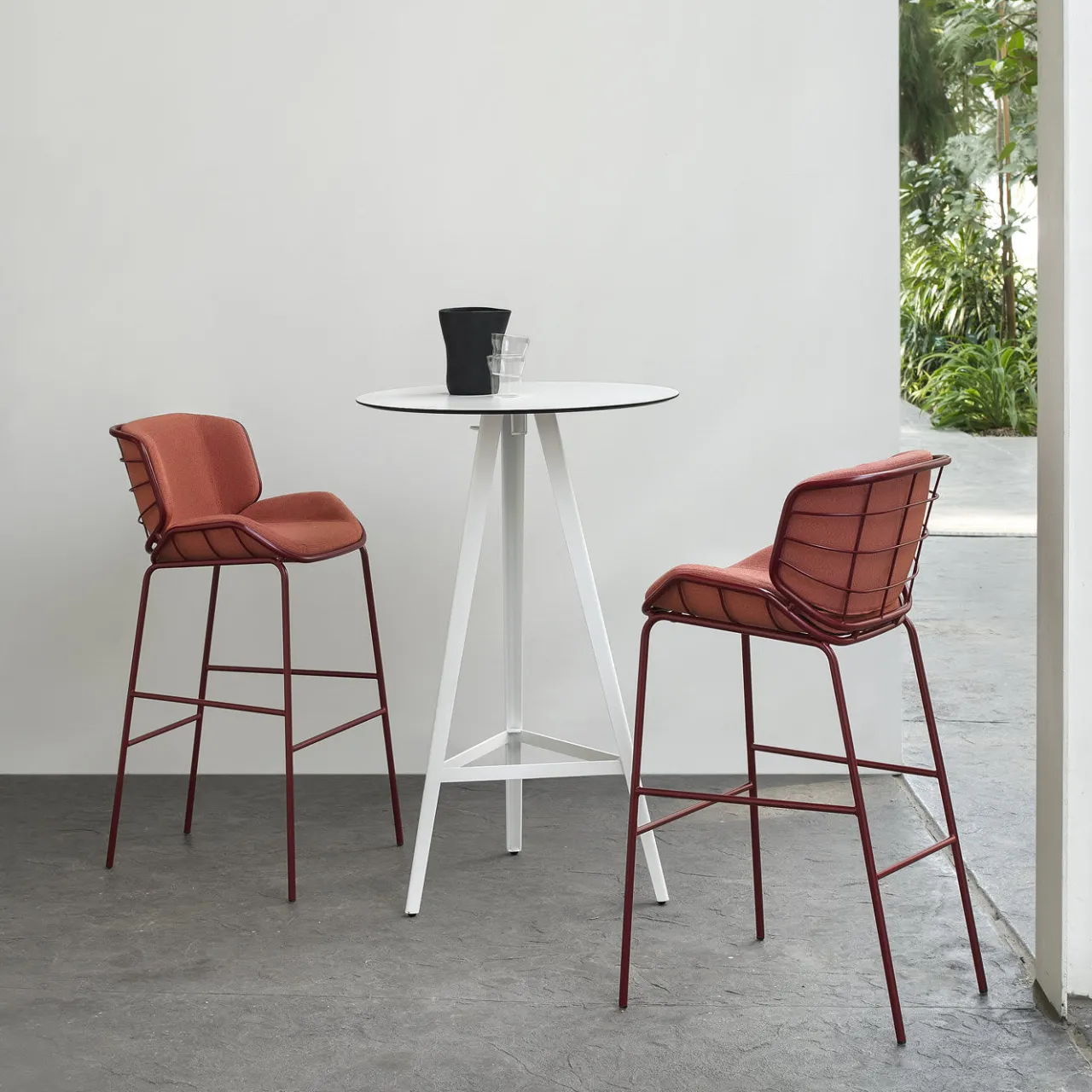 TrabA' Bar Stools<Skin Red Bar Stool By Giacomo Cattani
