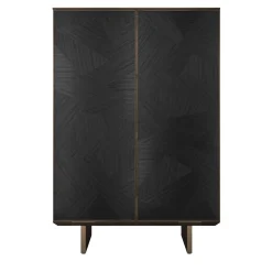 Arcari Arredamenti Cabinets<Solferino Canaletto walnut burnished anthracite black inlay door sideboard