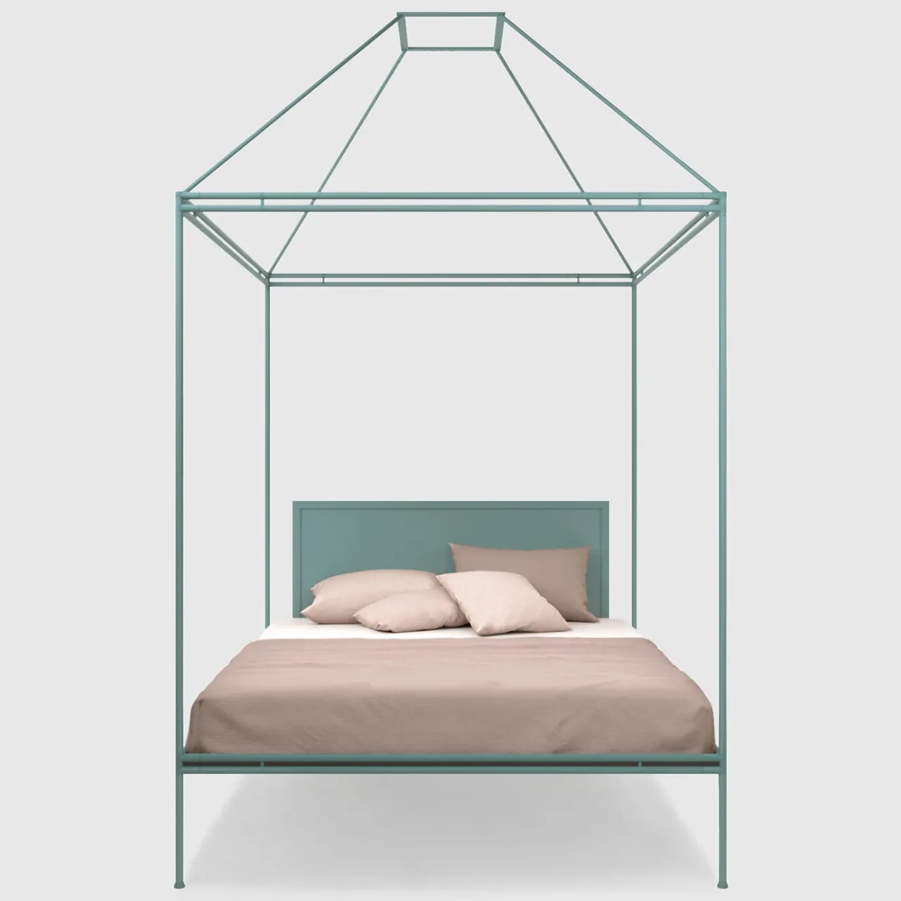Lispi Beds<Sommo Light-Blue Iron Canopy Double Bed