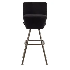 PuraVisione Bar Stools<SPACE CADET Black Bar Stool with Chrome Base