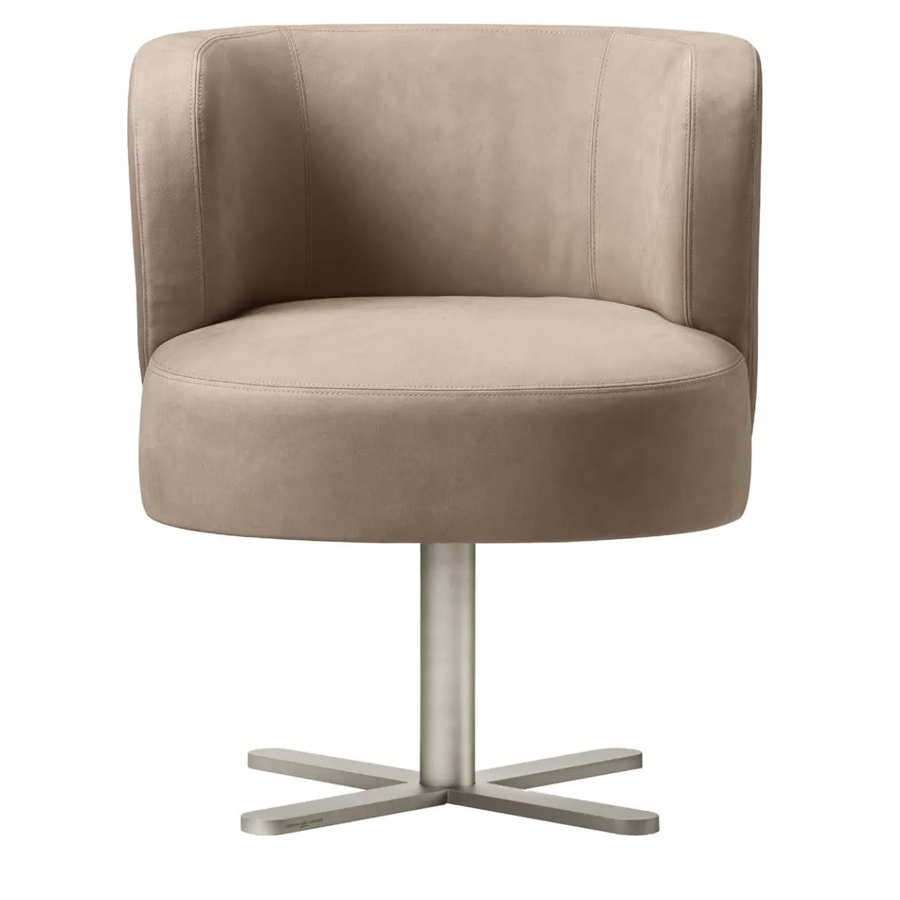 Ghidini 1961 Armchairs<Spritz Swivel Beige Leather Dining Armchair by Lorenza Bozzoli