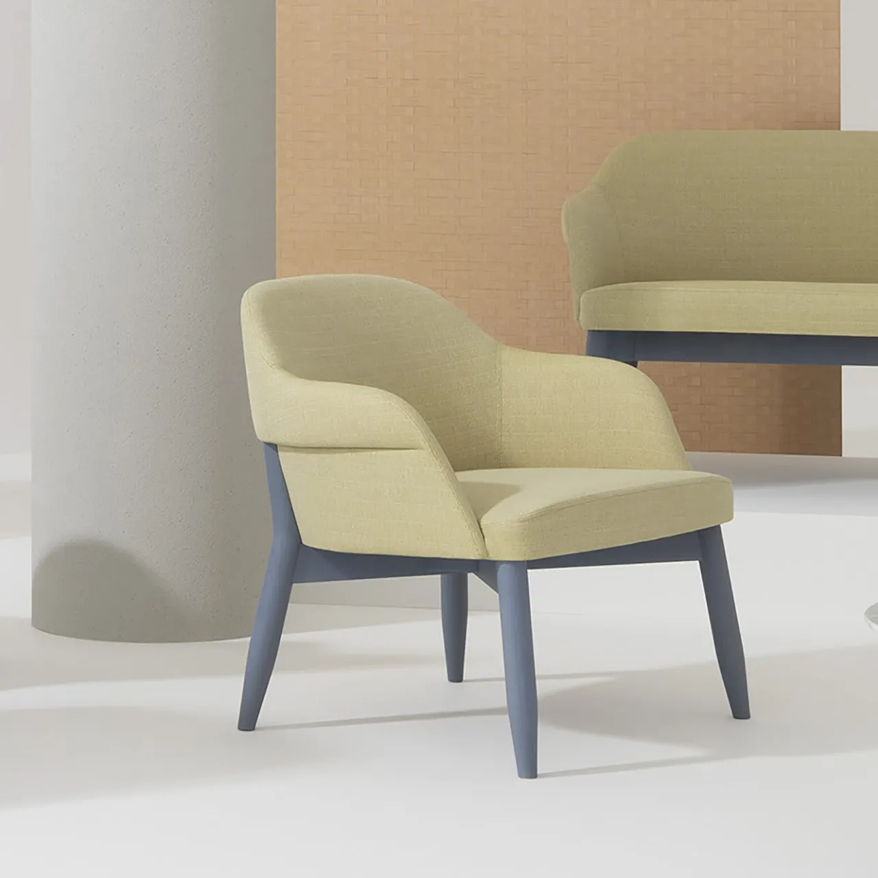 Billiani 1911 Lounge Chairs<Spy 651 Yellow and Blue Armchair by Emilio Nanni