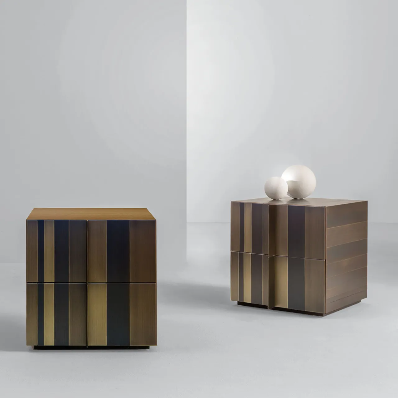 Laura Meroni Nightstands<ST 09 Burnished Copper Bedside Table
