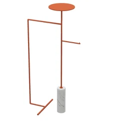 Nunzia Ponsillo Coat Stands<Stelo White Carrara and Orange Coat Hanger with Stand