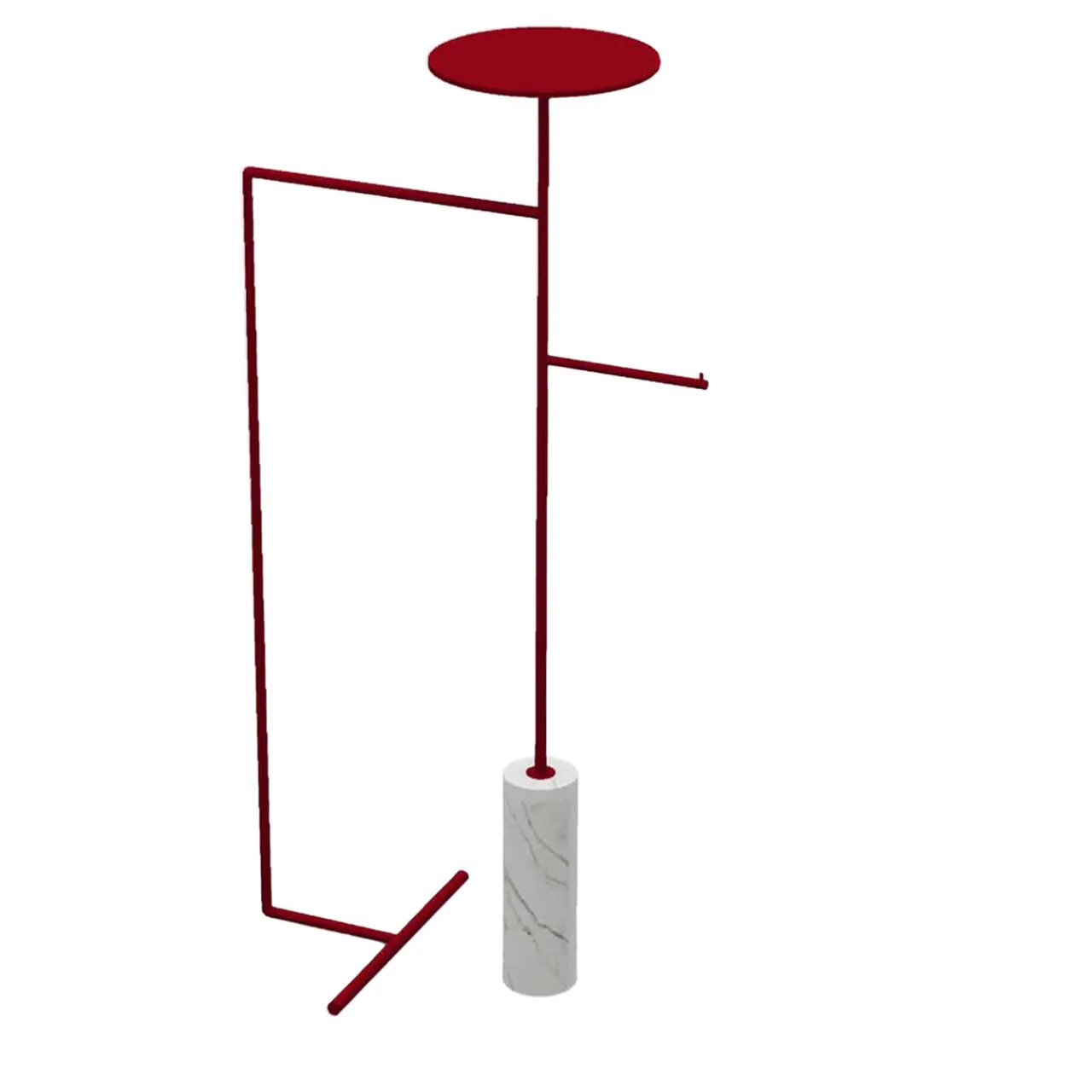 Nunzia Ponsillo Coat Stands<Stelo White Carrara and Red Coat Hanger with Stand