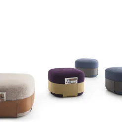 Morica Design Ottomans & Poufs<Sumo Anthracite & Blue Pouf
