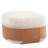 Morica Design Ottomans & Poufs<SUMO Beige Bouclé Pouf with Leather Pocket