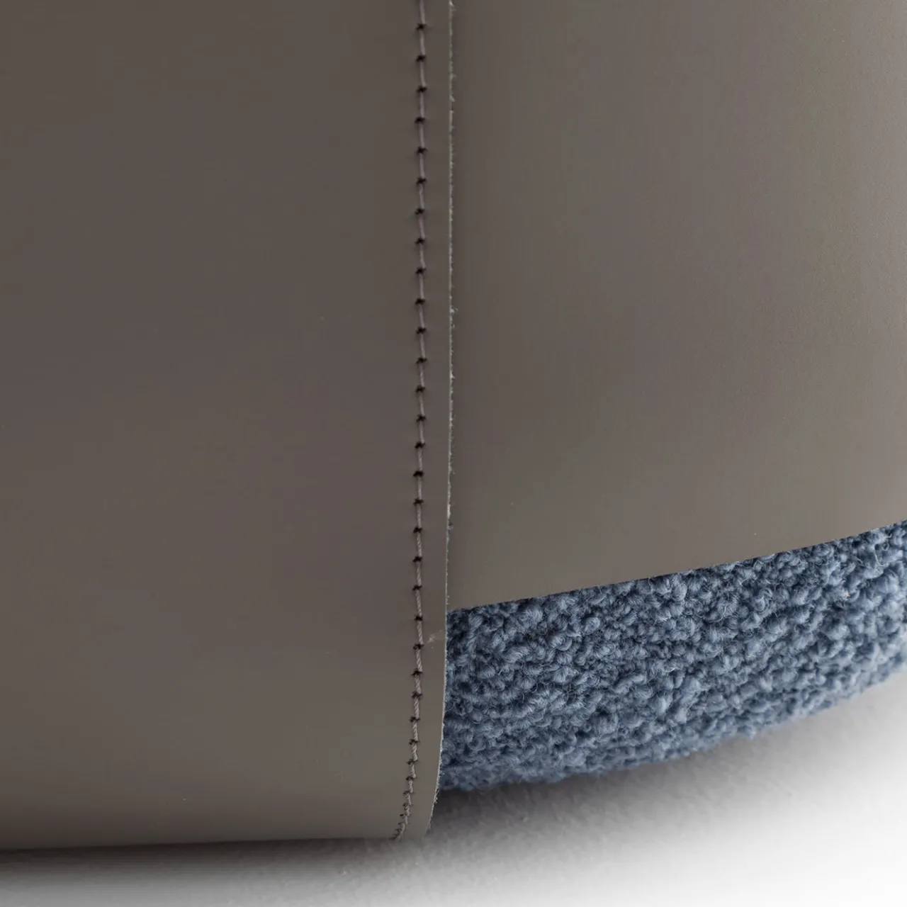Morica Design Ottomans & Poufs<SUMO Blue Bouclé Pouf with Leather Pocket