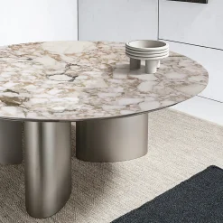 Casamilano Dining Tables<Tangeri Gold Calacatta Marble Round Dining Table by Roberto Lazzeroni