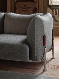 Ghidini 1961 Sofas<Tasca 3-Seater Gray Fabric Sofa