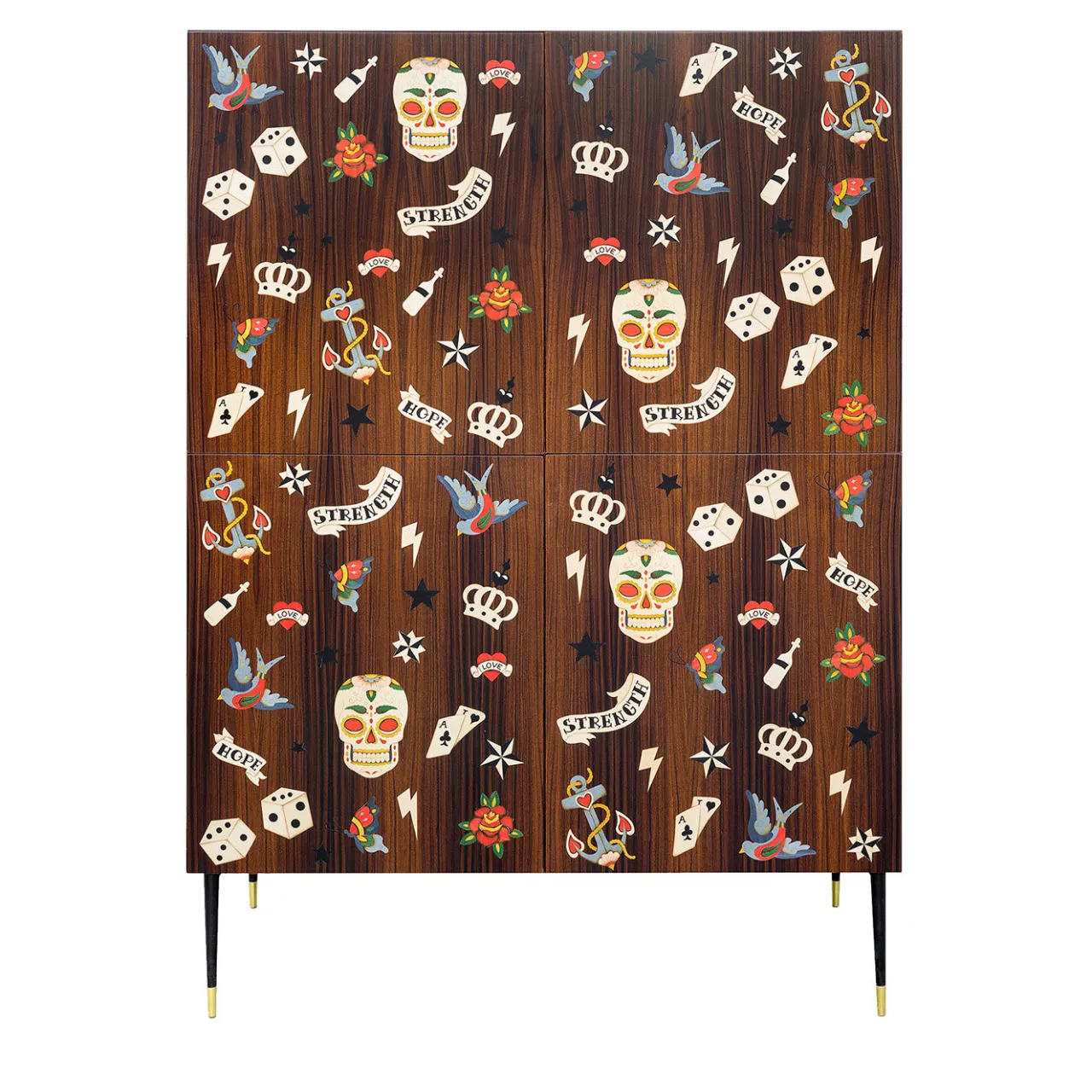 CG Capelletti Cabinets<Tattoo Cabinet with American Traditional Inlay