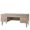 Guerra Vanni Desk & Writing Tables<Taupe Eucalyptus Writing Desk with Champagne Handles from Studio Privè Collection