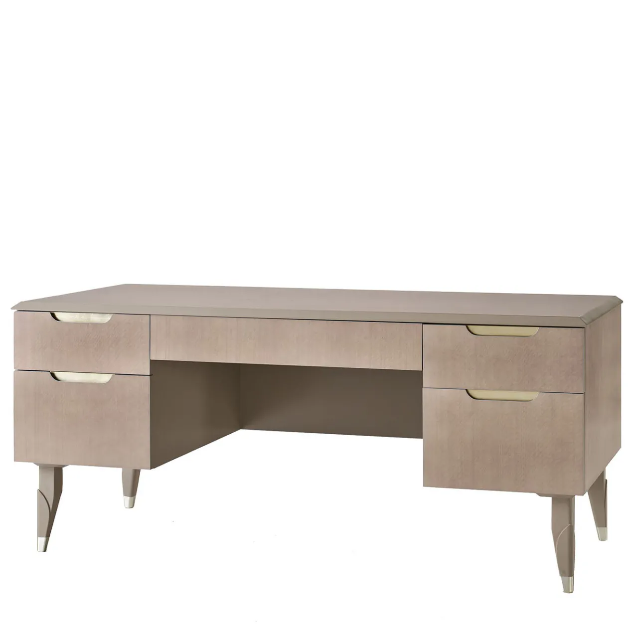 Guerra Vanni Desk & Writing Tables<Taupe Eucalyptus Writing Desk with Champagne Handles from Studio Privè Collection