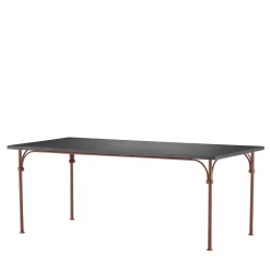 Dante Negro Outdoor Dining Tables<Tavolario Amtra Iron and Lava Stone Top Outdoor Dining Table