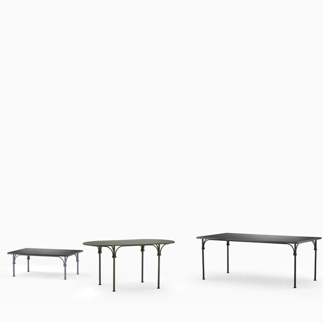 Dante Negro Outdoor Coffee Tables<Tavolario Rectangular Wrought Iron Gray Coffee Table