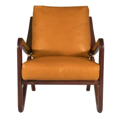 Borzalino Lounge Chairs<Taylor Orange Leather Upholstered Lounge Chair