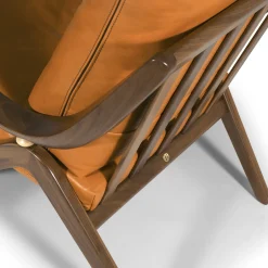 Borzalino Lounge Chairs<Taylor Orange Leather Upholstered Lounge Chair