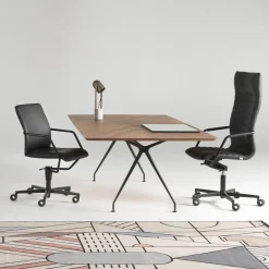 Sitia Office Chairs<Tempo BA Black Castors Armchair