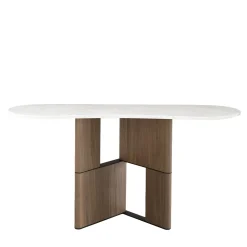 Morica Design Consoles<Tetris Console Table with Marble Top & Walnut Canaletto Wood Legs