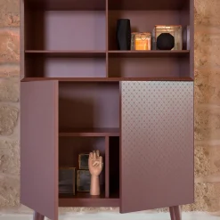 Barba Design Cabinets<Tiles Maroon Tall Cabinet