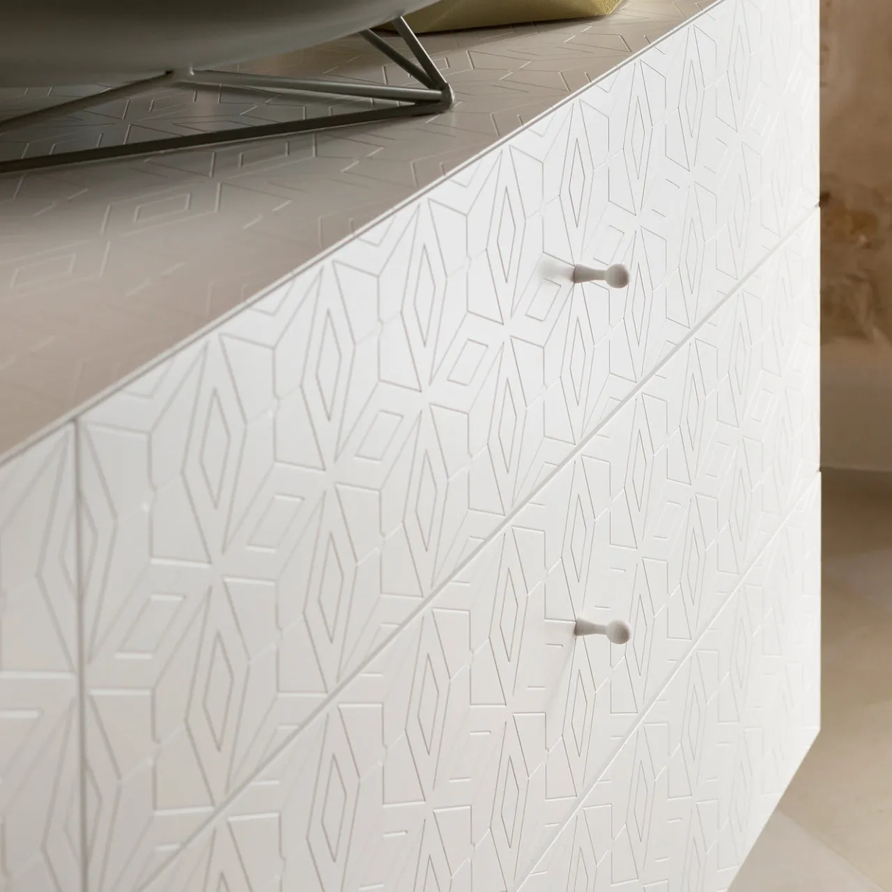 Barba Design Dressers<Tiles White 6-Drawer Dresser