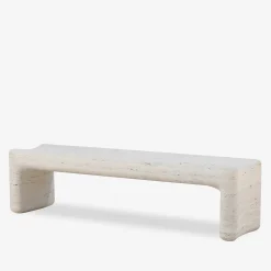 Veltha Outdoor Stone Design Outdoor Sofas & Benches<Tinia Beige Travertine Stone outdoor Bench
