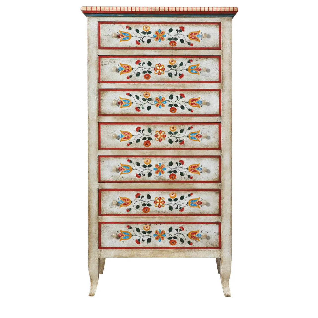 Vangelista 1960 Dressers<Tirolesi '700 Tyrolean-Style Floral Chest of Drawers