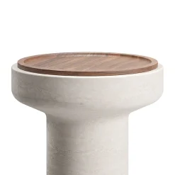 MMairo Side Tables<Tivoli Side Table in travertine and walnut by Ivan Colominas