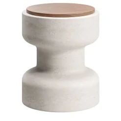 MMairo Stools<Tivoli Stool in travertine and walnut by Ivan Colominas