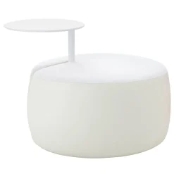 Viganò & C. Ottomans & Poufs<TOMMY white small pouf WITH table by Basaglia + Rota Nodari