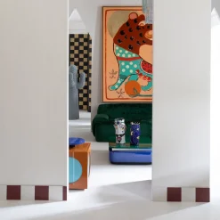 Softhouse Side Tables<Toy Boy Glossy Brown and Blue Cube Side Table