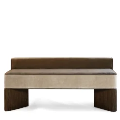 Lorenza Bozzoli Couture Benches<Tria beige and brown velvet with fringes bench