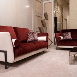 Mantellassi 1926 Sofas<Universal red and white velvet sofa