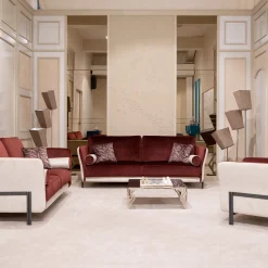 Mantellassi 1926 Sofas<Universal red and white velvet sofa