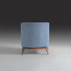 Annibale Colombo Armchairs<Upholstered Light Blue Armchair With Canaletto Walnut Feet