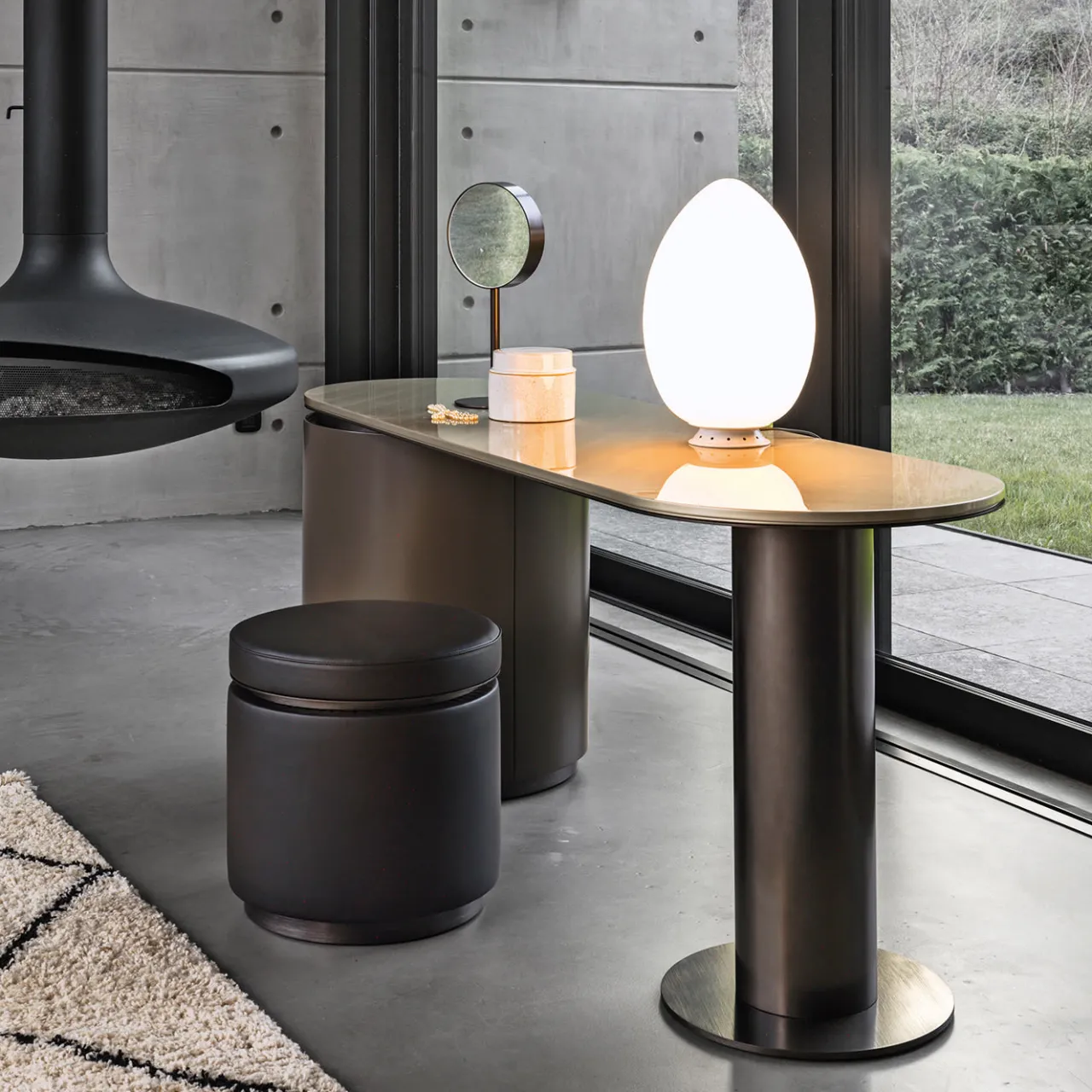ReDéco Vanities<Vanity Loop Table with Metal Top