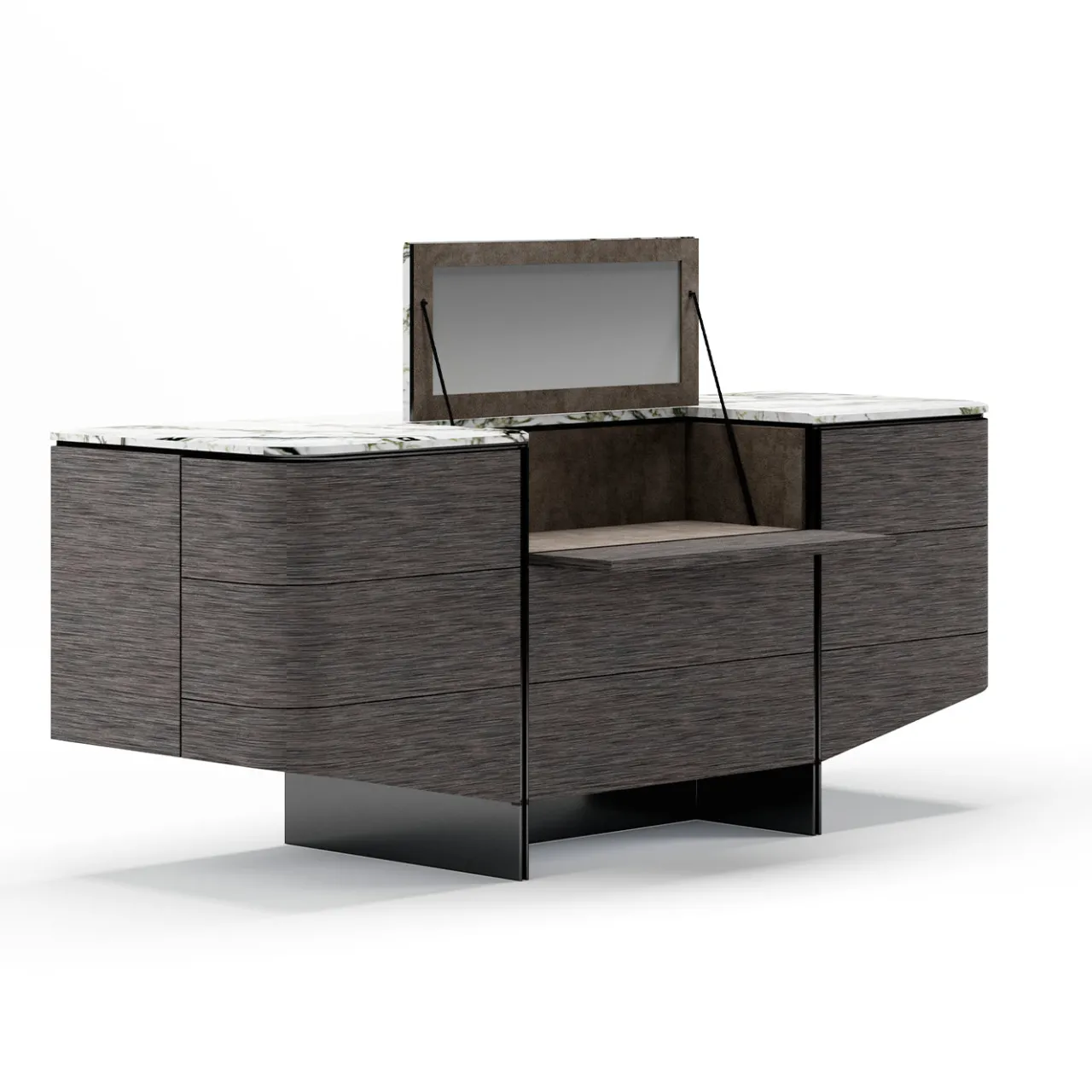 Living Couture Dressers<Venere Dark Grey Dresser with Marble Top