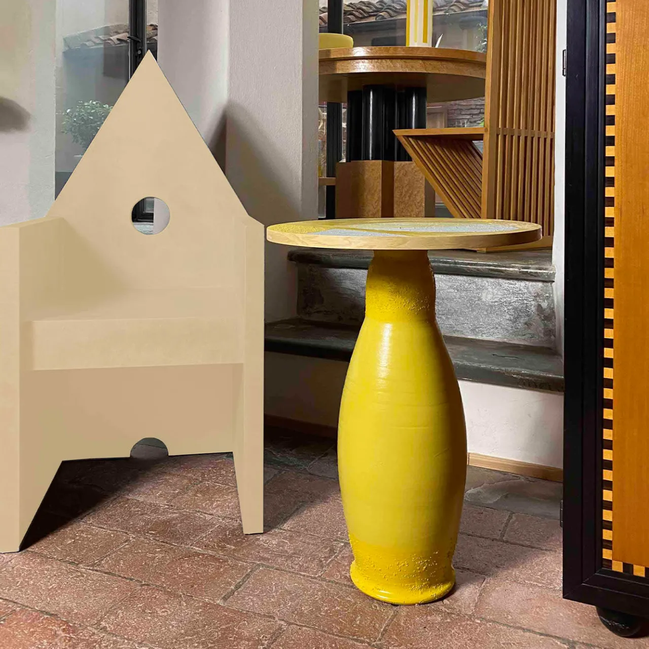 Meccani Design Lounge Chairs<Vescovina Beige Armchair by Lanfranco Benvenuti