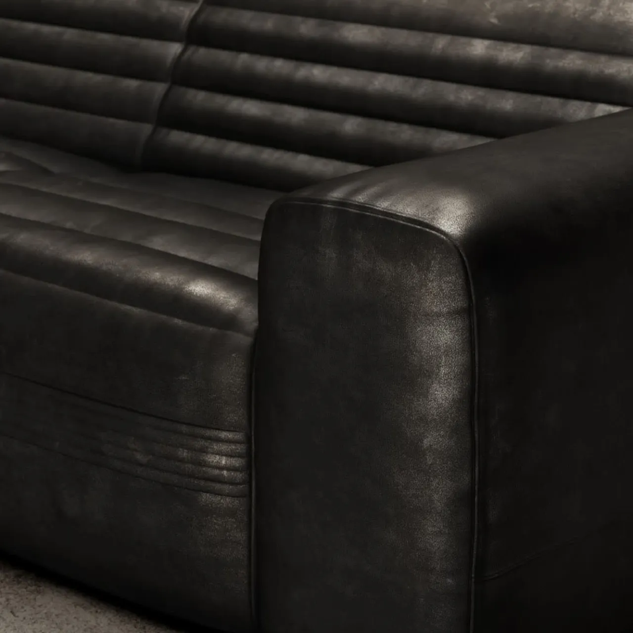 Giopagani Sofas<Vicious Modular Leather Black Sofa