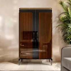 A.R. Arredamenti Bar Cabinets<Victor 2-Door Brown Bar Cabinet