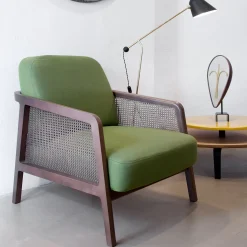 Colé Armchairs<Vienna Lounge Canaletto Walnut Green Armchair by Emmanuel Gallina