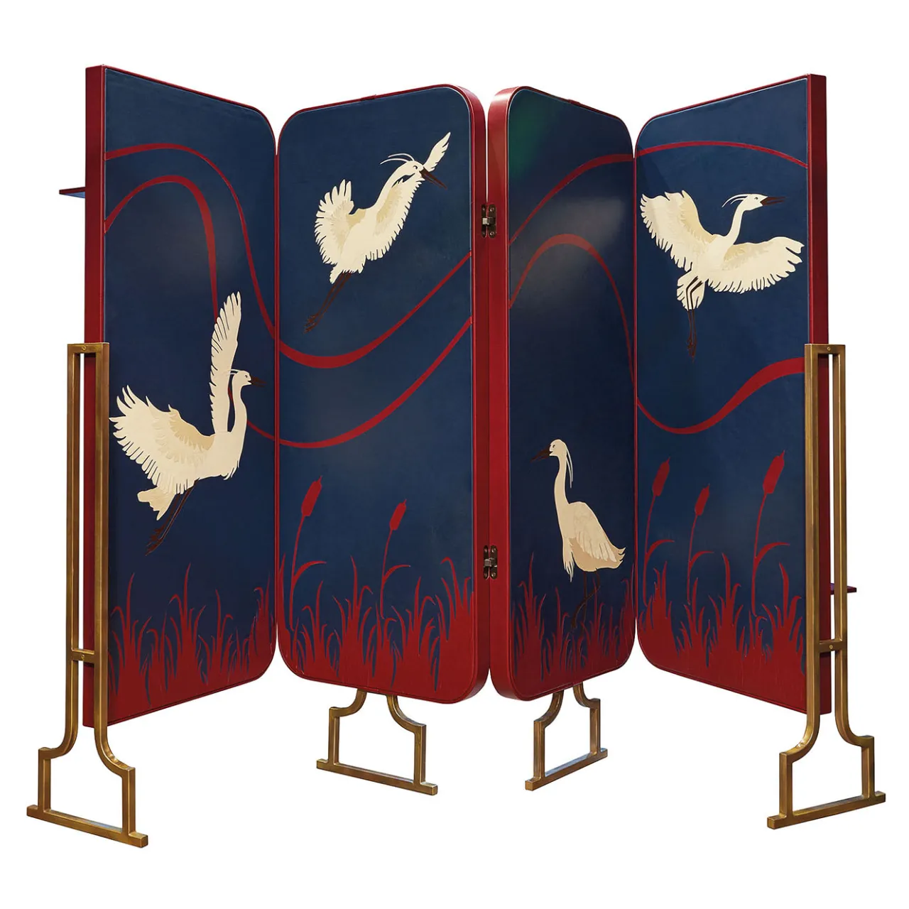 Artèpura Room Dividers<Virna Leather Double-Face Four-Panel Screen