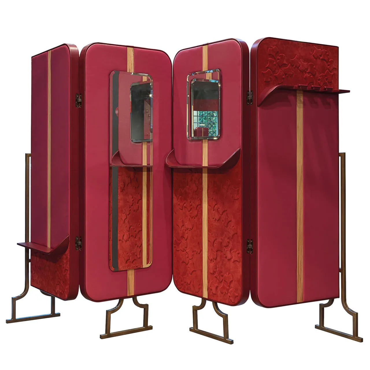 Artèpura Room Dividers<Virna Leather Double-Face Four-Panel Screen